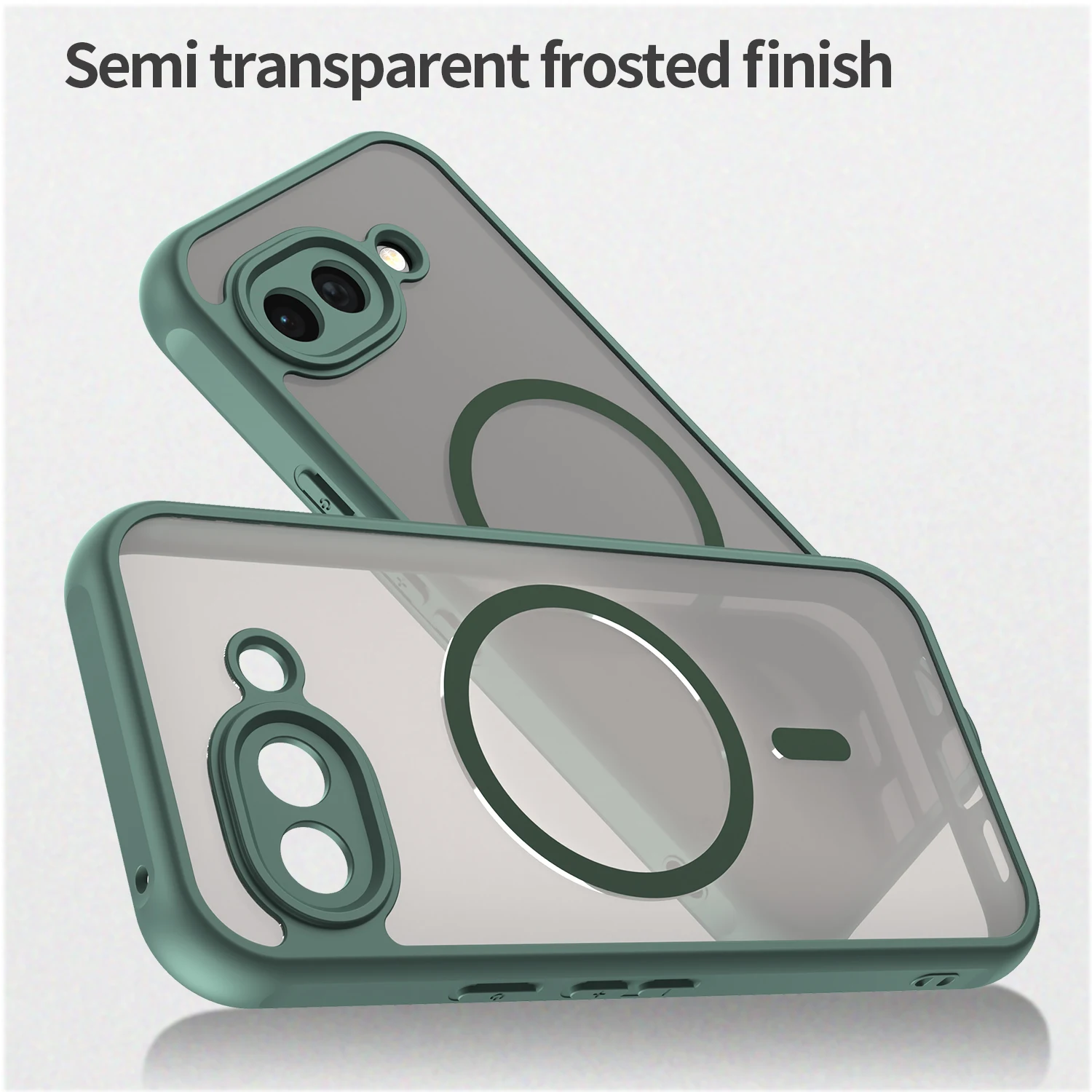 Translucent Frosted Magnetic Armor Case - Luxury Business Hard Bumper Cover
