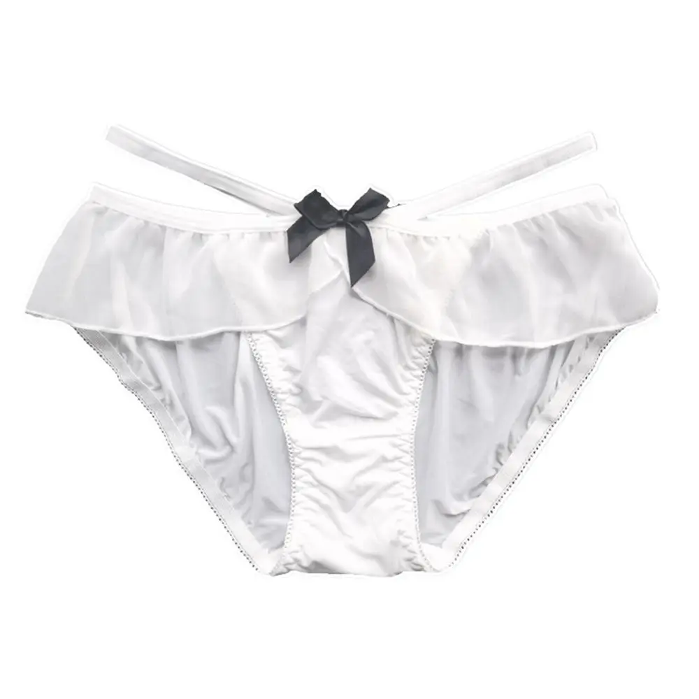 

Solid colors Sexy Japanese Style Ice silk Girls Bow Female Lingerie Underwear Lolita Panties Low-Rise Thong