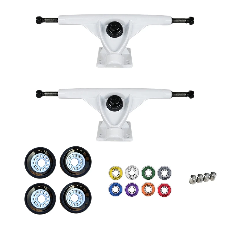 

NEW-7Inch Skateboard Trucks With 4Pcs 70X45mm PU Skateboard Wheels Bridge And ABEC-9 Bearings For Skateboard