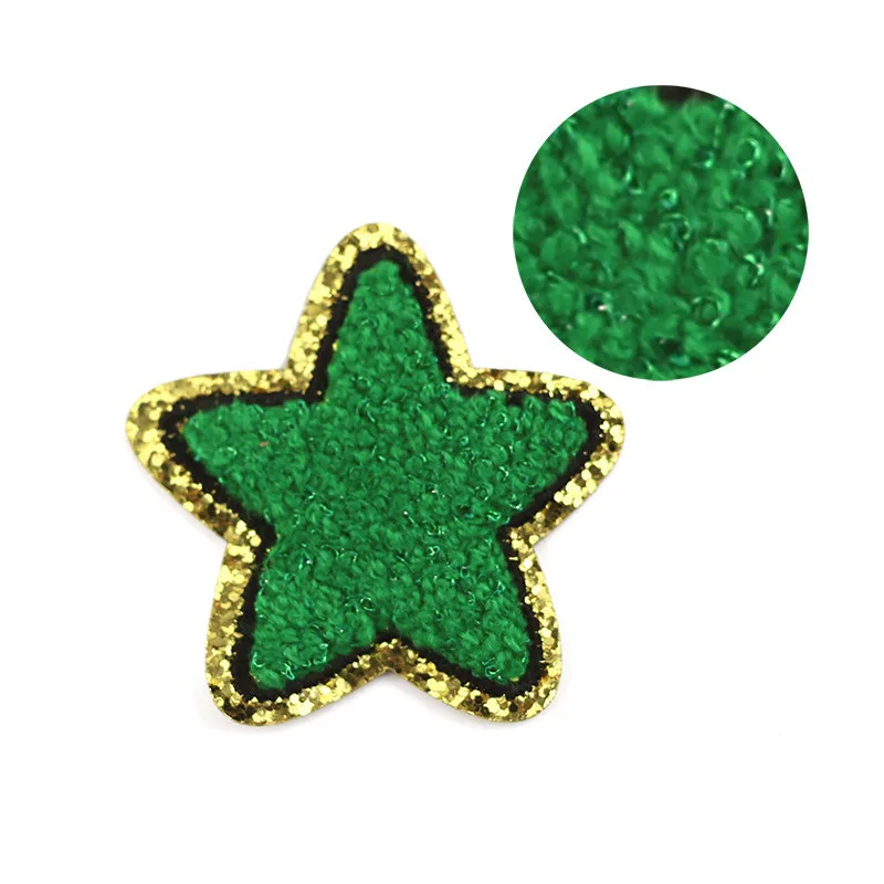 5pc/lot Iron on Patches Clothing Sticker Star Smiles Rainbow Lightning Airplane Heat Press Applique Chenille Embroidery patch 