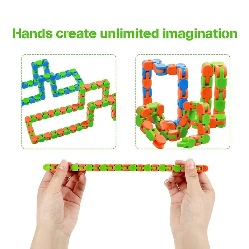 Sensory Toys Bean AntiStress Stretchy Strings Push It Squishy Chain Pops Cube Rainbow Ball Mini Squeeze Toy For Adults Kids Gift - Bilde 3