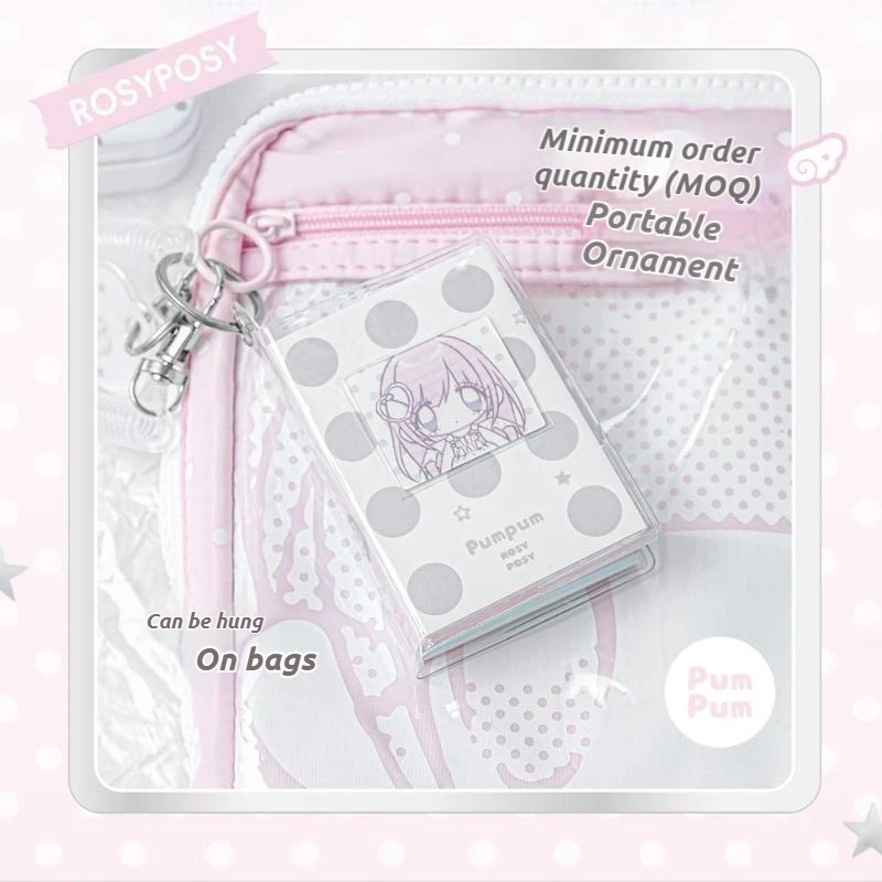 RosyPosy Pumpum Mini Notebook with Polka Dot Lenticular Cover - High Aesthetic Pocket Journal