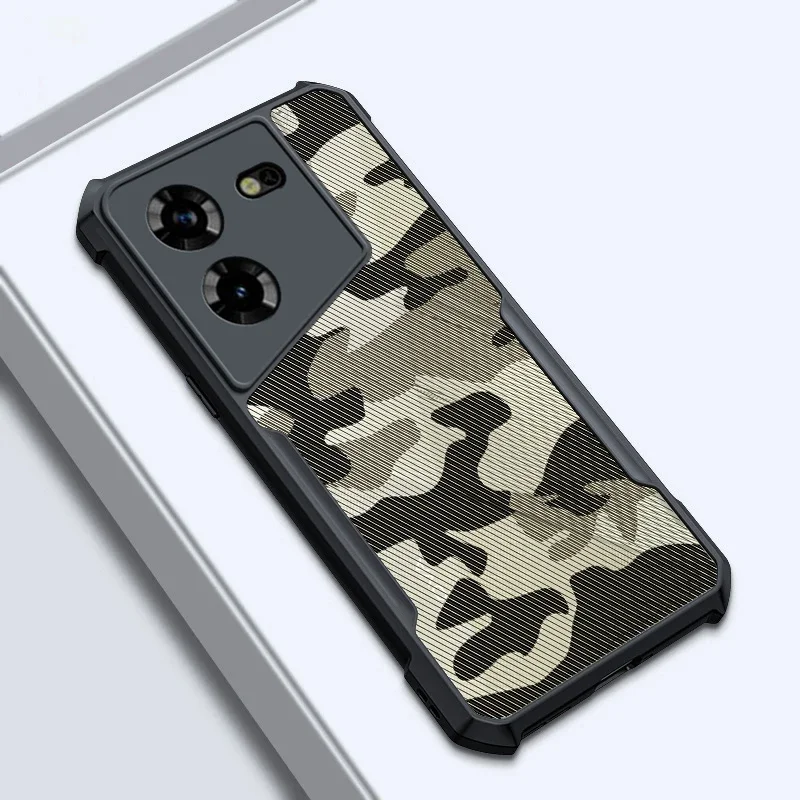 Jzon Per Tecno Pova 5 Pro 4G 5G Involucro Camouflage Style Cover Posteriore Trasparente Custodie Protettive Antiurto Trasparenti