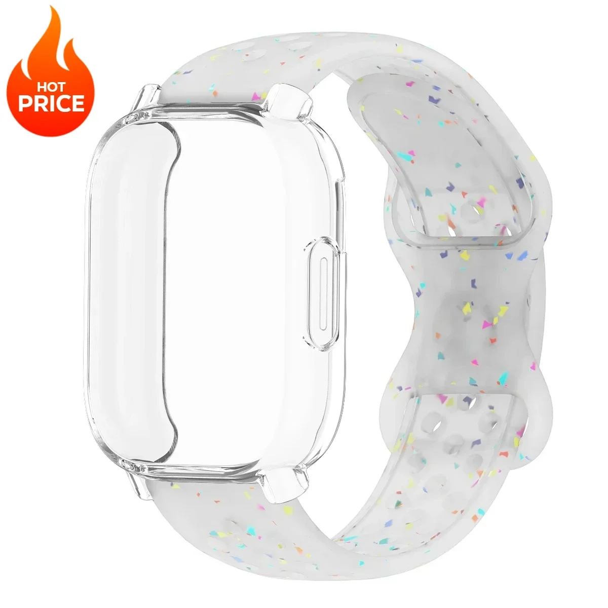 Enhanced Silicone Strap and TPU Protector Case for Full-Screen Coverage - Breathable Sports Band Design