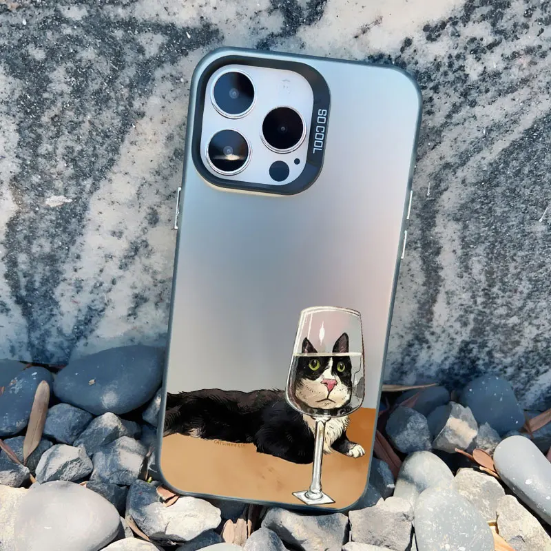 Luxuriöse Handyhülle mit niedlicher spielender Katze für iPhone 13 12 11 Pro Max Mini 17 16 15 14 Plus Pro Max – Stoßfeste Laser-Cover – Detail 11