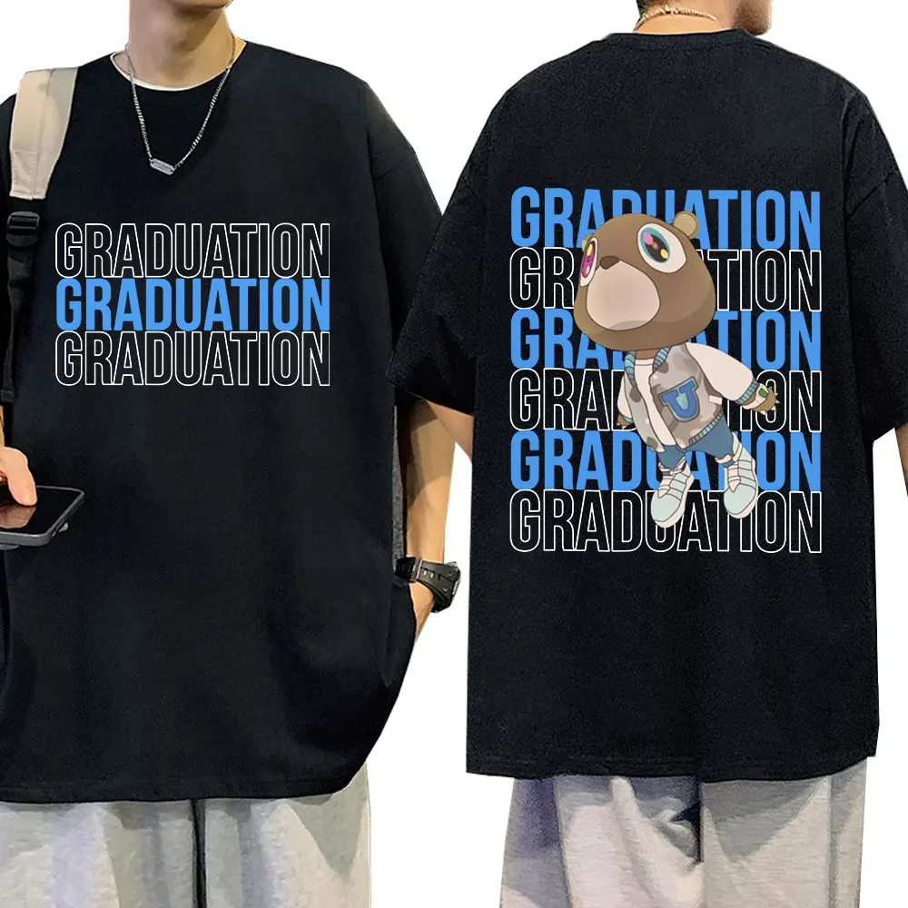 Rapper Kanye West Afstudeershirt Heren Coole Hip Hop Korte Mouw T-shirts Casual Katoenen Oversized T-shirts Streetwear_voghion.com