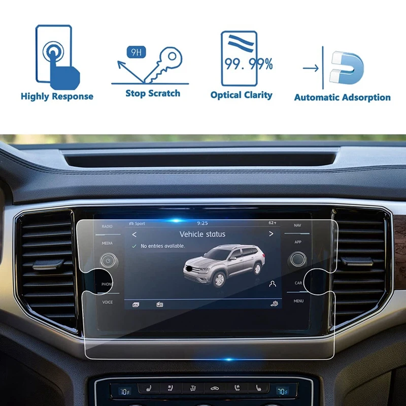 

For Atlas 2018 2019 2020 2021 8-Inch Navigation Contact Screen Protector Film Audio Stereo Display Tempered Glass Film