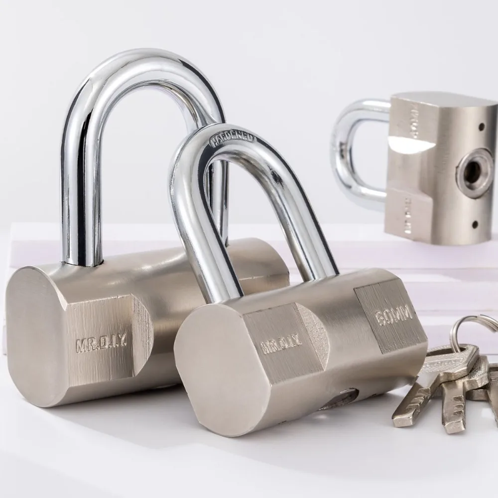 Universal Stainless Steel Security Lock Waterproof Rust Proof Safely Anti-theft Padlock Heavy Duty Padlock Gate Locks with Keys