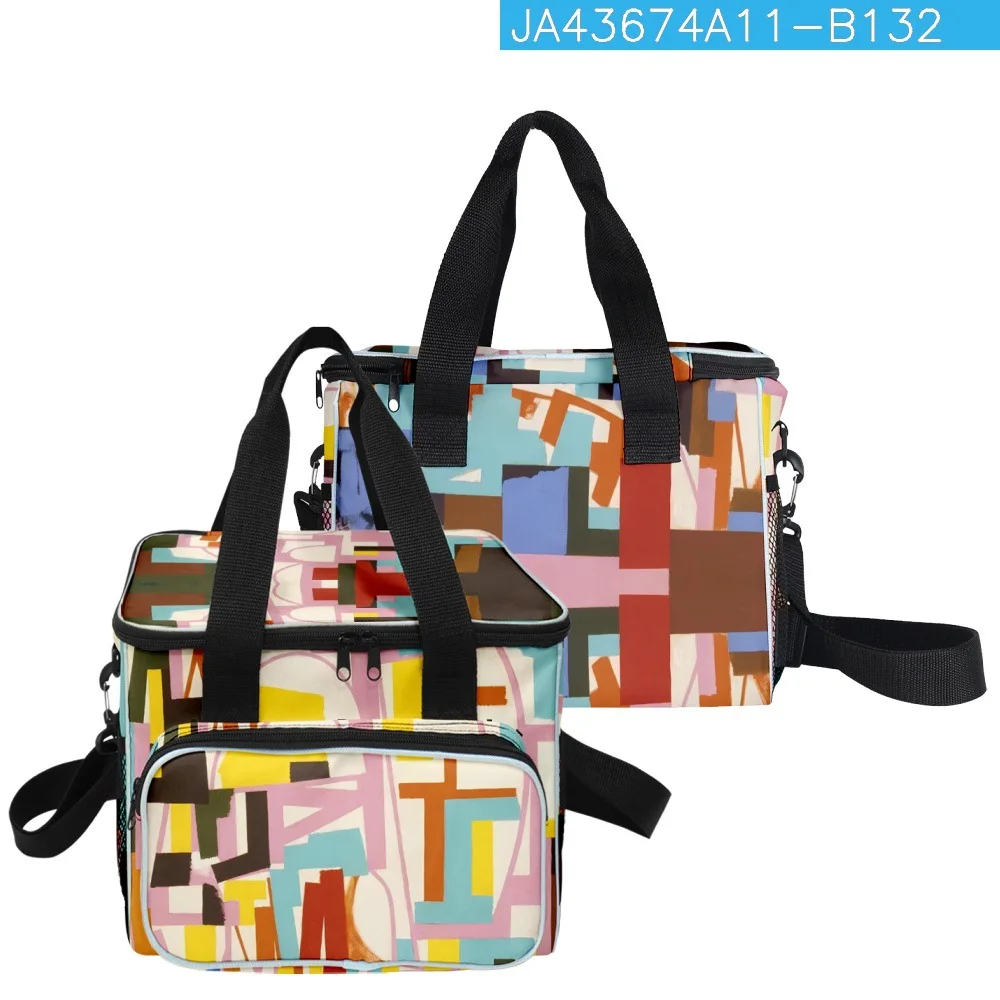 

Creative Abstract patterns Home picnic Crossbody Lunchbox More Big Lunch Bag 3D Print Thermal insulation Food Handbags Ice Bags