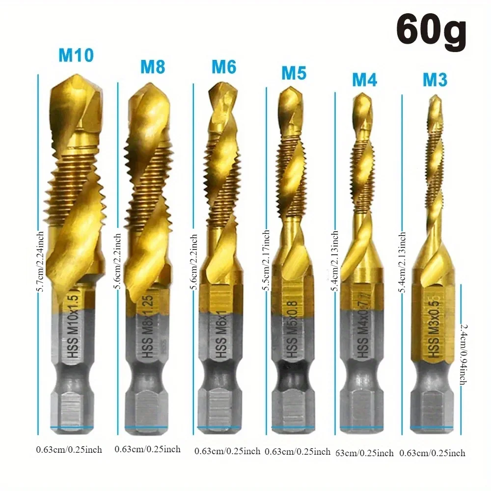 Tap Set Composite Titanium 6pc