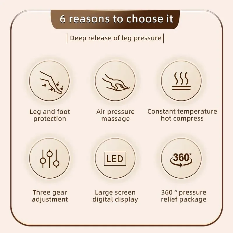 Rechargeable Leg Massager with Air Pressure and Kneading