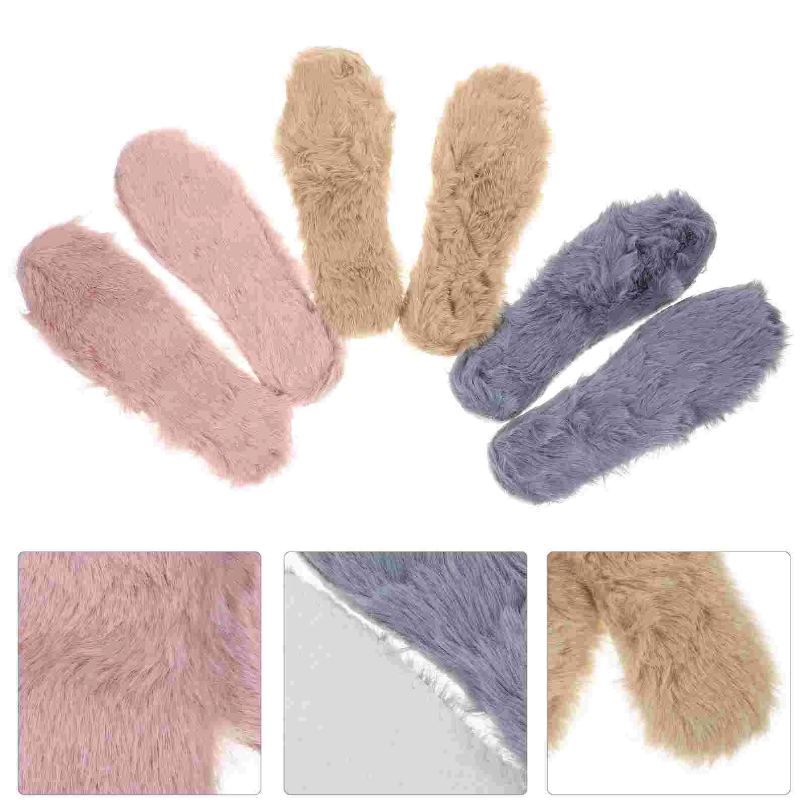 

3 Pairs Winter Warm Insoles Thicken Shoe Pads Fashion Plush Shoe Pads Simulation Wool Insoles (Size 36 Random Color)