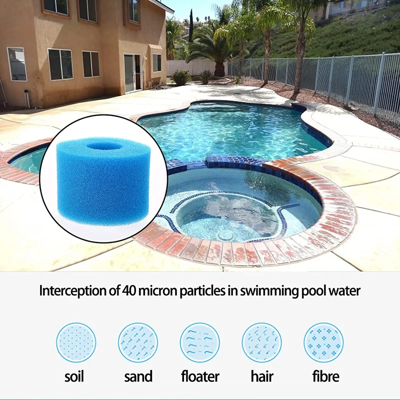 

24PCS Swimming Pool Foam Sponge For Intex S1 Reusable Washable Biofoam Cleaner Pool Foam Swimming Accessories