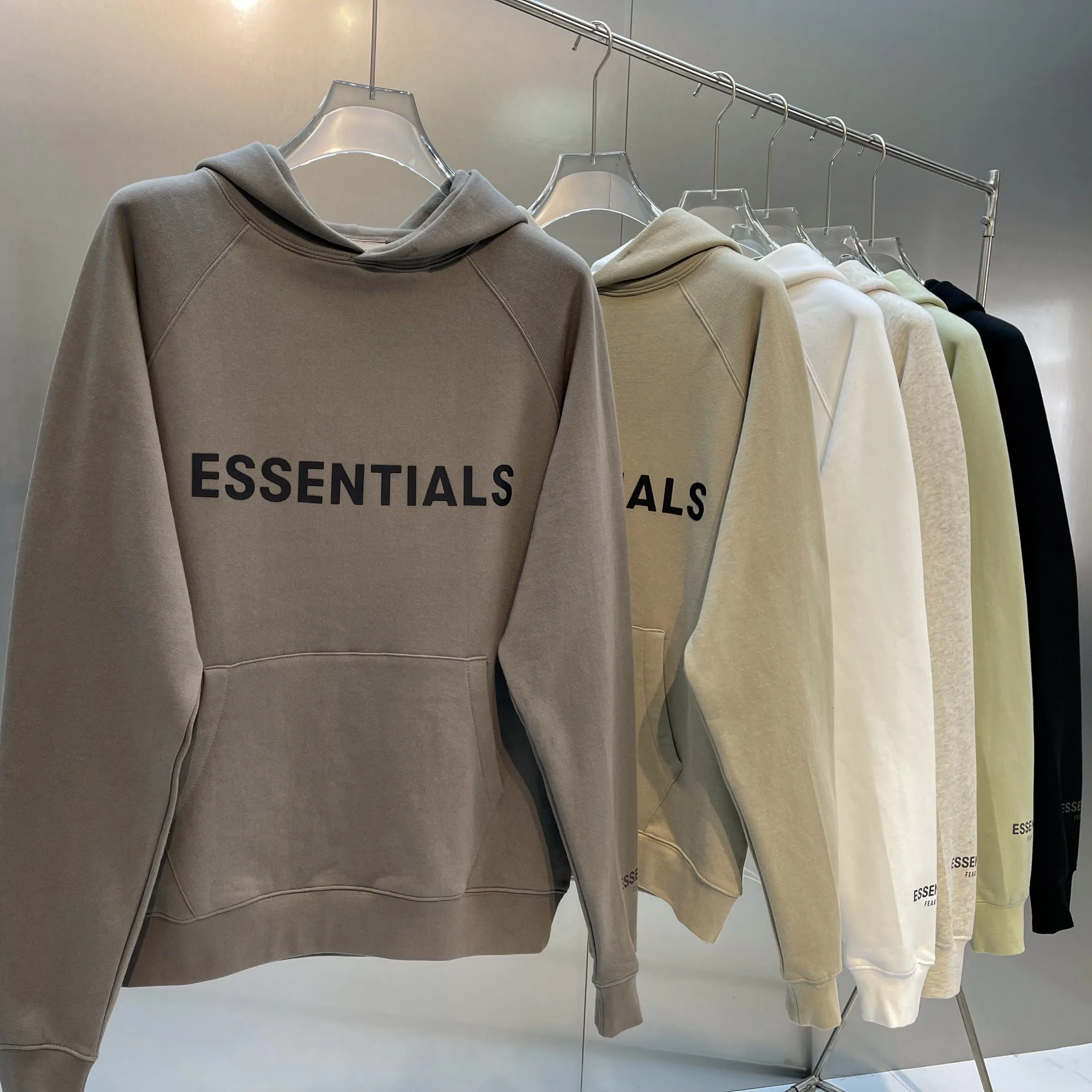 

Essentials hoodie 3D rubber lettering logo sweatshirt High quality hip hop loose unisex oversize fashion brand pullover hoodie