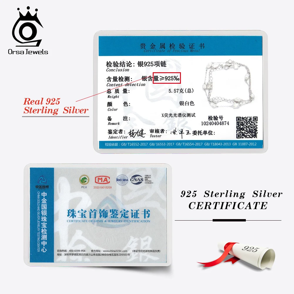 ORSA JEWELS 여성용 절묘한 14K 골드 초커 목걸이, 사각형 및 타원형, 4A 지르코니아 목걸이, 생일 쥬얼리 BQN02 패션