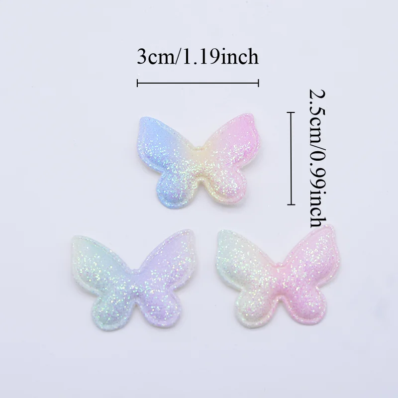 50Pcs Glitter Shell Butterfly Applique for embroidered patches,clothing patches