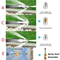 Stainless Steel Sewer Drain Pipe Jetter Cleaning Nozzle For G 1/4 High Pressure Washer Hose 2