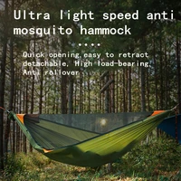 Camping Hammock With Mosquito Net Outdoor Garden Portable Awning Tent Canopy Sleeping Hanging Hammocks Swing For Nature Hike 2