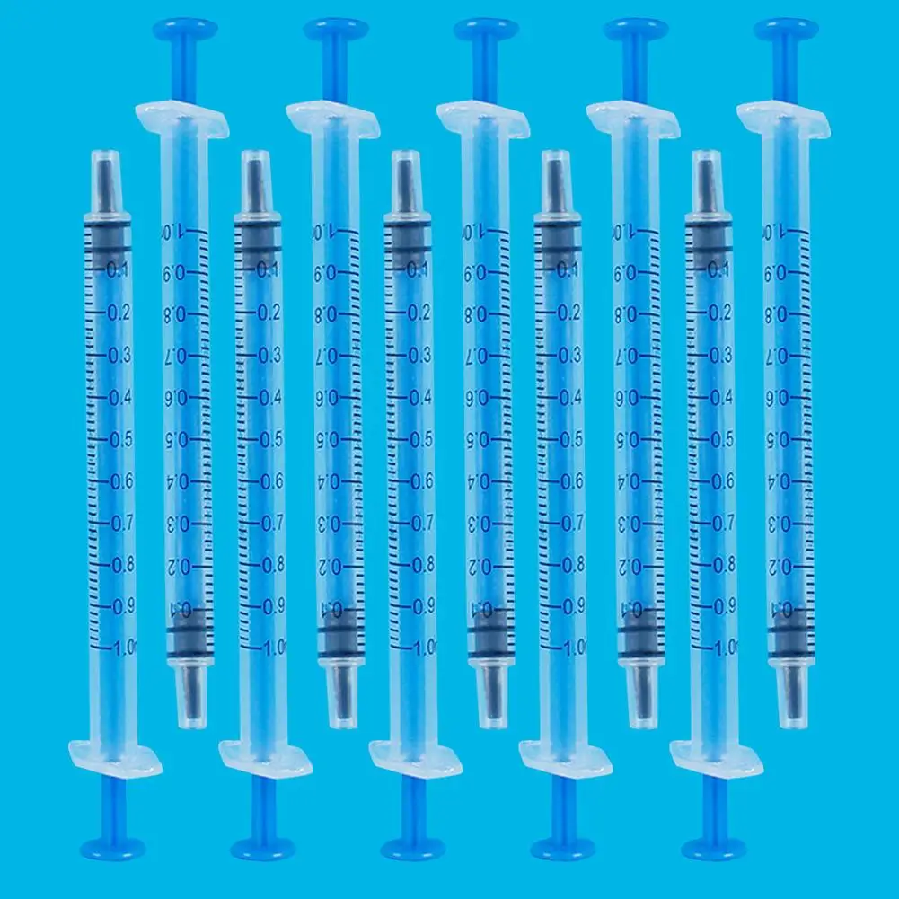 10pcs disposable 1ml straight-mouth silicone industrial rubber stopper syringe hydroponics nutrient sampler