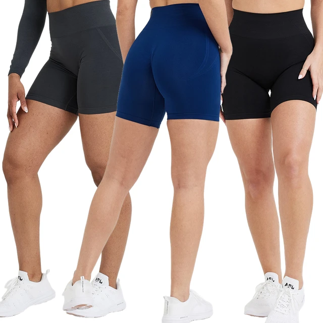 3 Pack Effortless Seamless Shorts Women High Waist Yoga Shorts