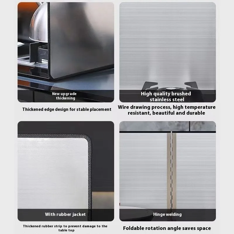 Kitchen Anti Oil Splatter Shield Guard Stove Splash Screen Heat Insulation Gas Baffle Accessories