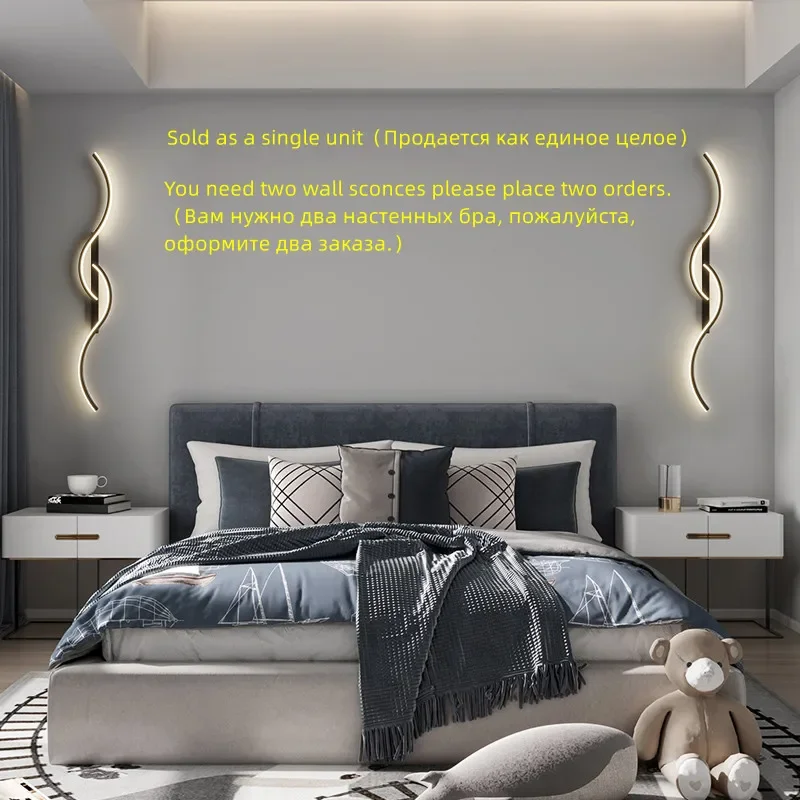 Modern Bedside Led Wall Lamp For Living Room Bedroom Stairs Minimalist Art Interior LED Wall Light Lights Fixture Home Decor 4