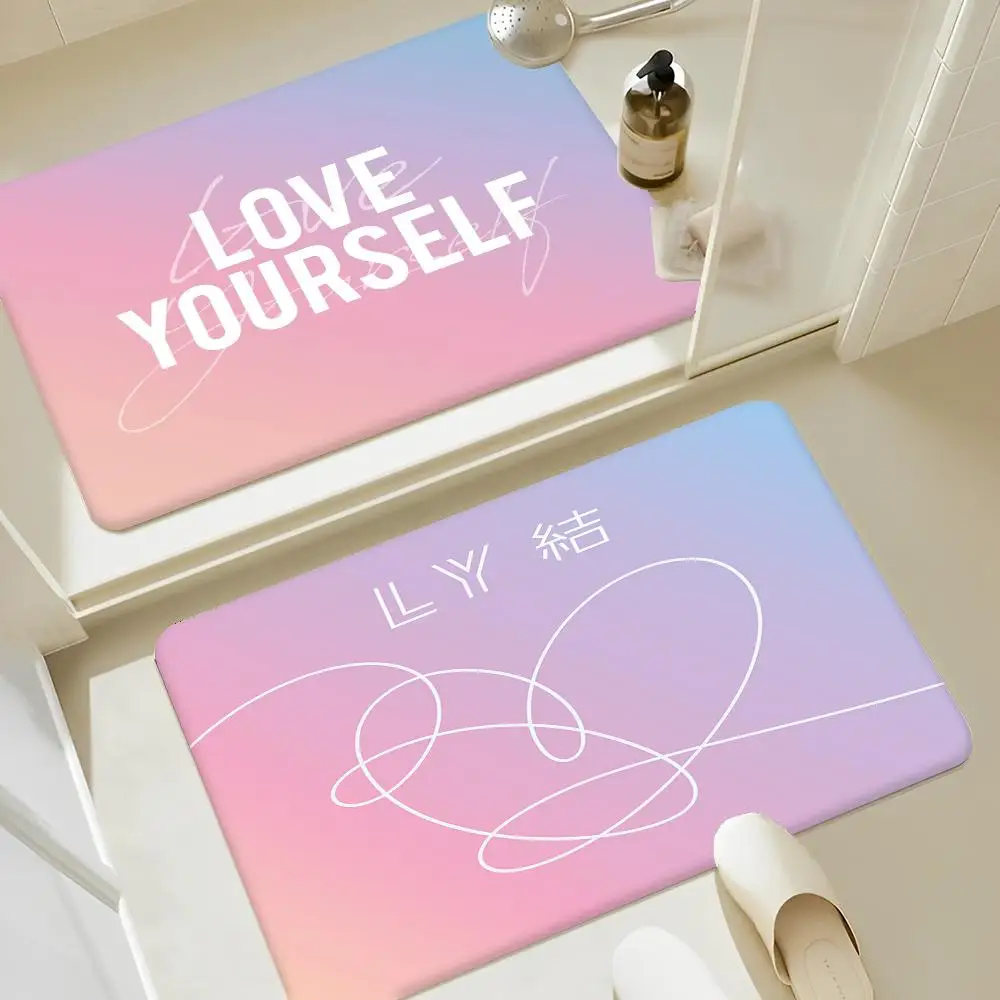 

Love yourself Flower kpop Floor Mat Floor Mat Nordic Style Home Doormat Bathroom-Toilet Mats Bedroom Hotel Decor Mat