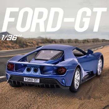 1:36 Ford GT Sports car pull back models Diecasts Metal toy car model high simulation door collection gift for children F3