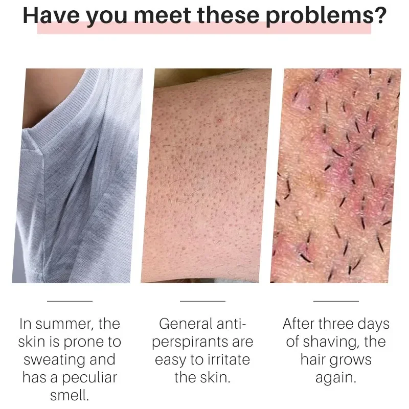 Odore del corpo Antitraspirante Inibitore dei capelli Rotolo Deodorante per il sudore ascellare a lunga durata Rimozione a secco Elimina l'odore cattivo Cura della pelle - immagine 5