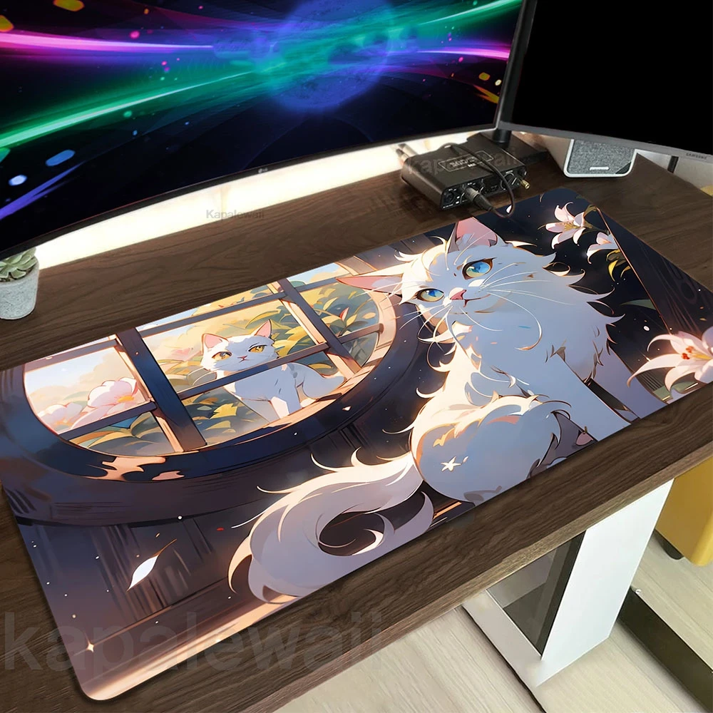 

Natural Mousepad Gamer Mouse Pad Gaming Desk Mat Alfombrillas de ratón Mouse Mat Keyboard Pads Oversize 100x50cm Kawaii Cat Mat