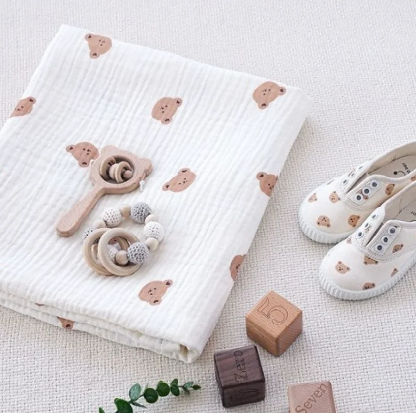 Muslin Baby Swaddle Blanket Cotton Soft Newborn Baby Blanket for Girls Boys Nursery Receiving Wrap Bath Towel Item