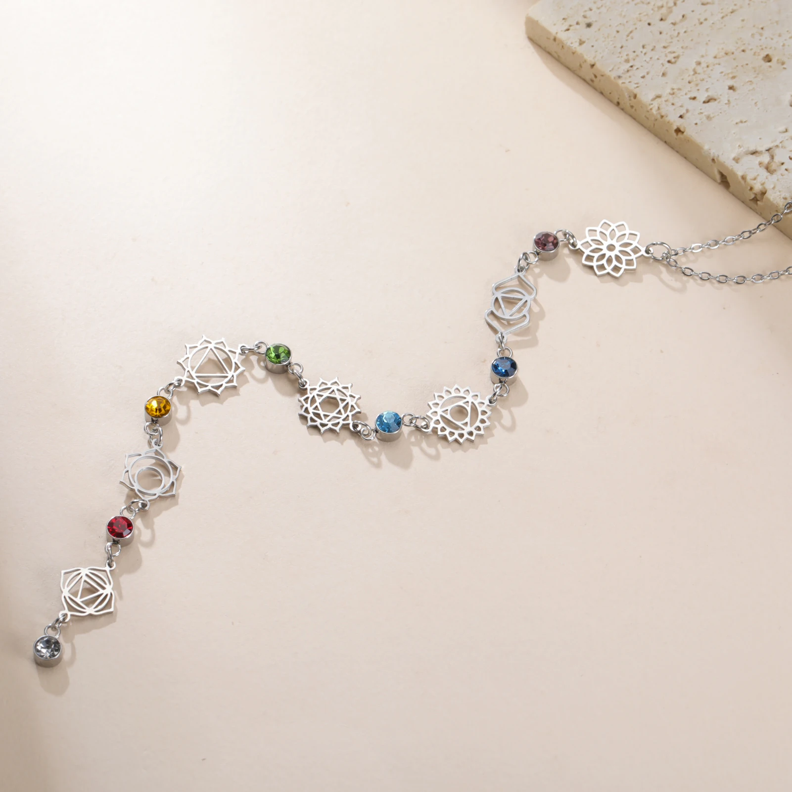 7 Chakra Pendant Choker Necklace 4