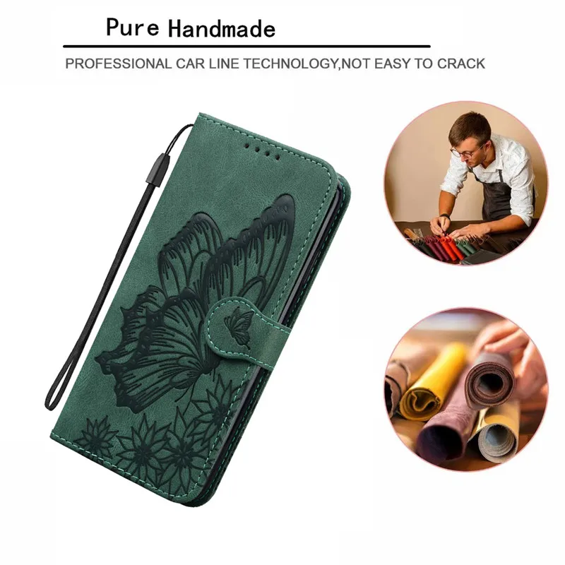 Butterfly Leather Phone Case For Samsung Galaxy S20 FE S21 FE S22 S10 S9 S8 Plus S23+ S23 Ultra 5G Wallet Bags Flip Cover leather wallet case leather case phone case leather phone case