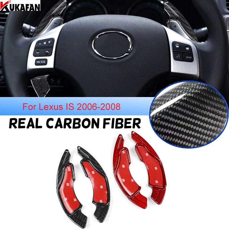 

1 Pair Real Carbon Fiber Car Steering Wheel Shift Paddle Shifter Extension For Lexus IS 2006-2008 Auto Interior Styling