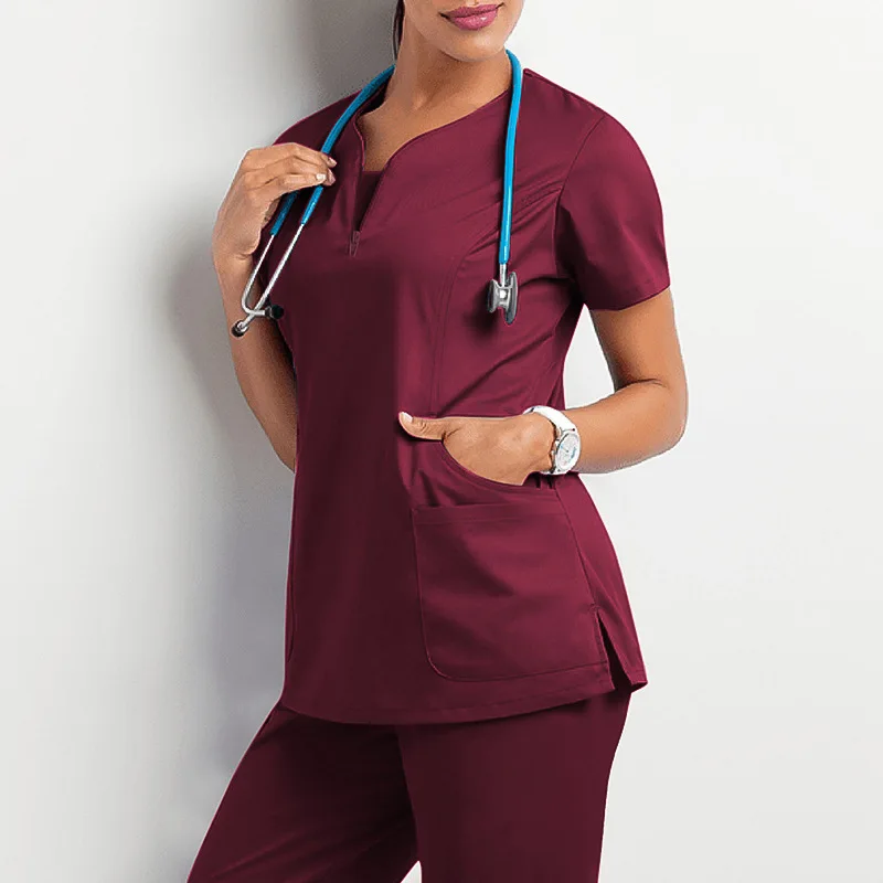 Nurse Scrubs Top Nurse Uniform Dress Nurse Uniform Suits Short Sleeve Nurse Pharmacy Working Medical Uniforms Medical Accessories Hospital Beauty Salon Doctor Nursing Uniform Casual
