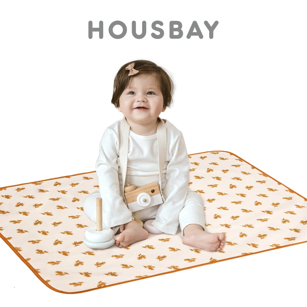 Baby Changing Mat 70*90Cm Waterproof Absorbent Diaper Changing Pad Crib Nappy Pad Portable Foldable Children'S Mat For Travel