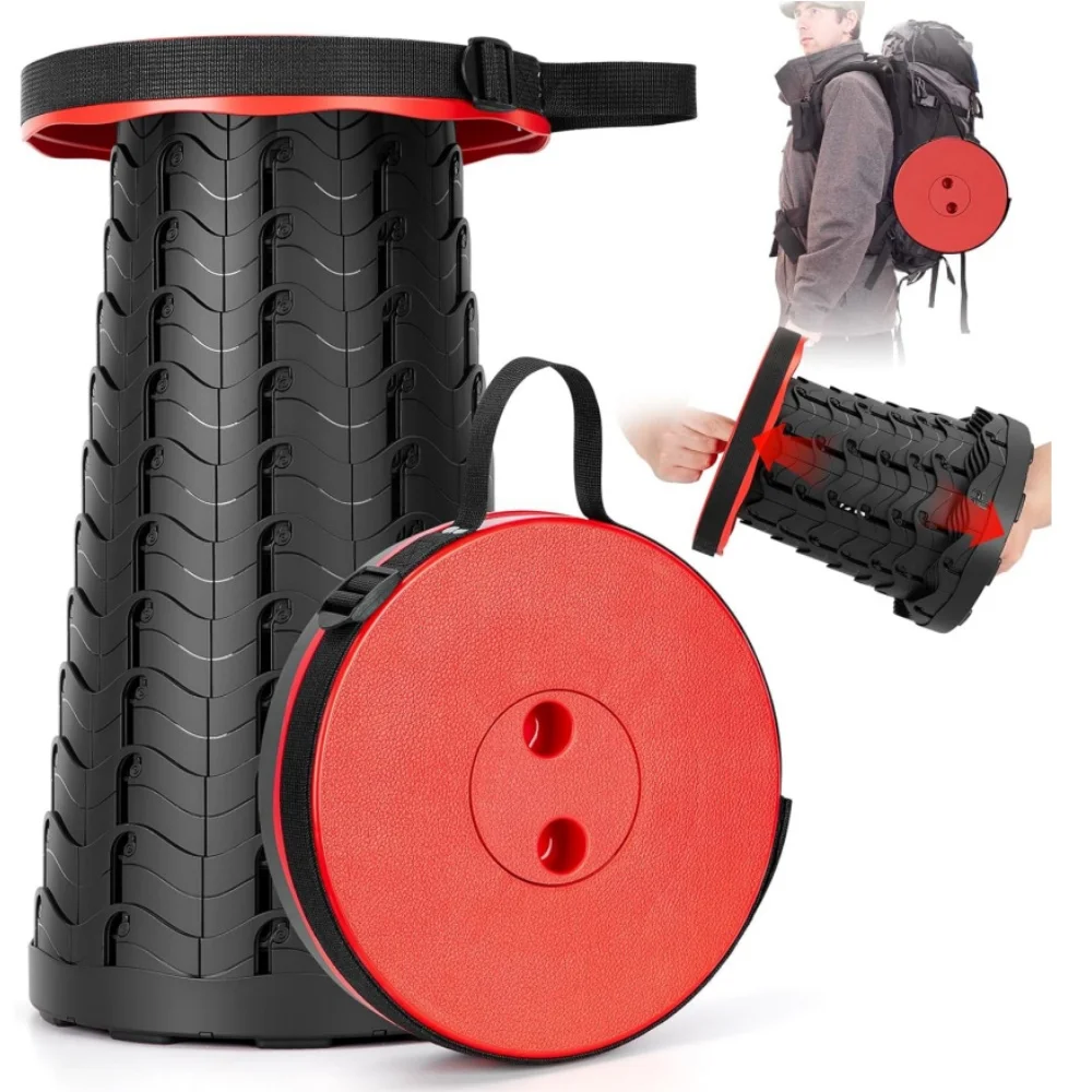 Collapsible Stool Portable Folding Stool for Fishing Telescoping Camping Round Retractable for Camping Hiking BBQ folding stool