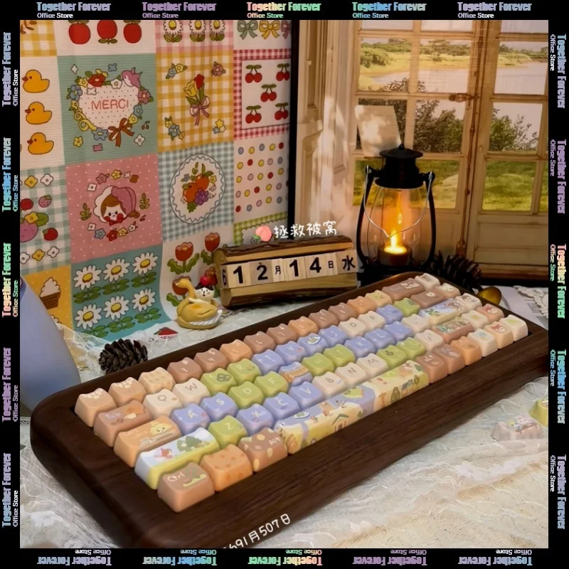 

Animal Crossing Keycaps Cute Keycaps Mao/moa Keycaps 142 Keys Customized Gift Cat Key Cap Thermal Sub For Mechanical Keyboard