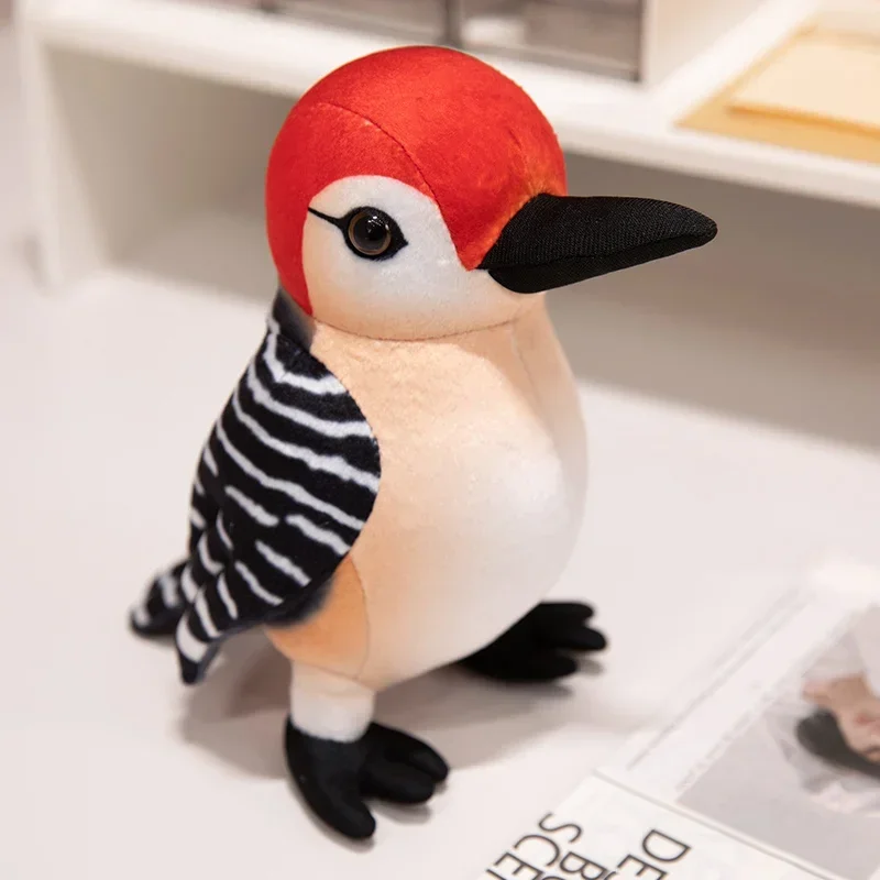 Lovely Simulation Woodpecker Plush Toy Cute Colorful Little Bird Doll Stuffed Soft Animal Funny Birthday Gift for Kids