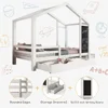Full Size with Storage Drawers for Kid Bedroom,Solid Wood w/Blackboard Design,Super Save Space & No Box Spring Needed, White 4