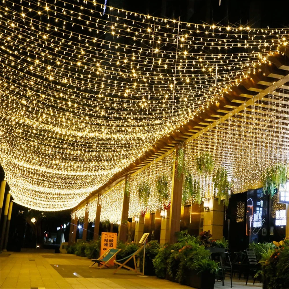 thumbnail image 5 of Guirnalda de luces LED navideñas de 100 m, 200 m y 300 m, para bodas, fiestas, vacaciones, resistente al agua, para jardín, con luces parpadeantes, 5 of 5