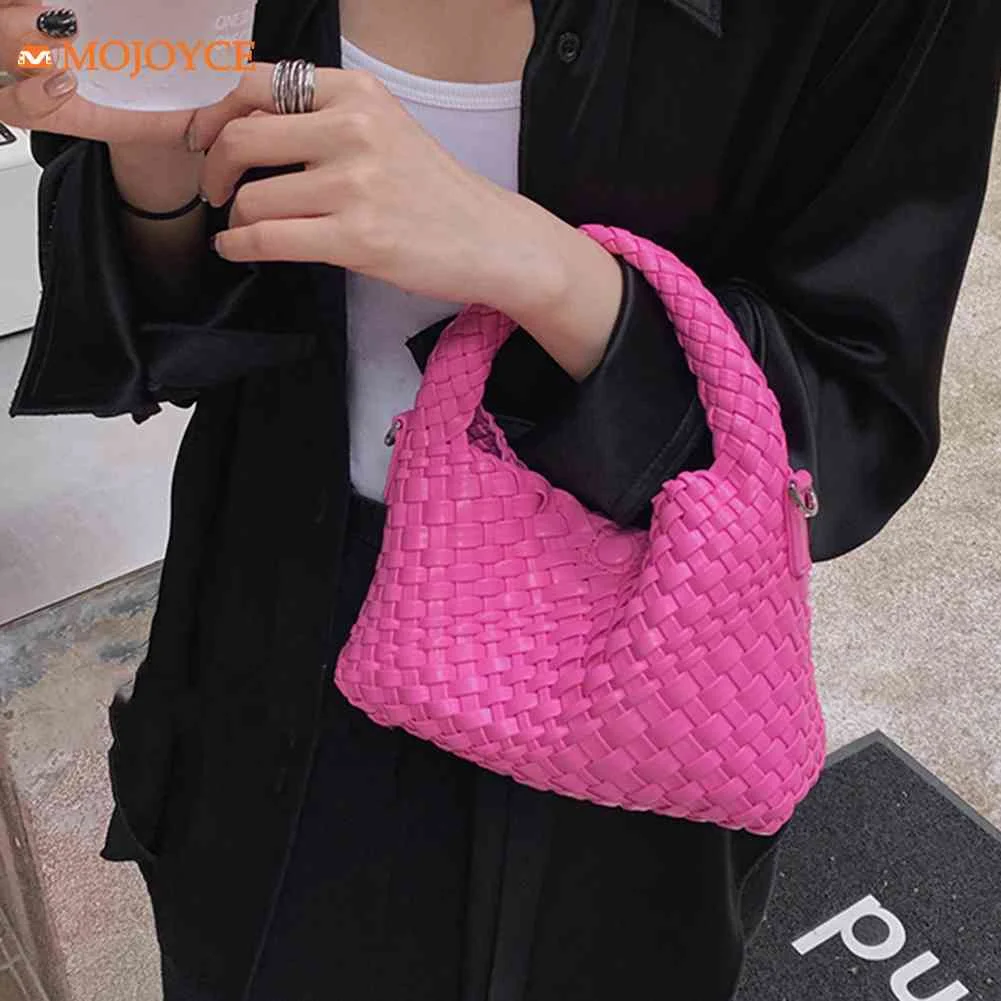 Fashion Woven Pattern Shoulder Bag, Simple Pu Leather Hobo Bag