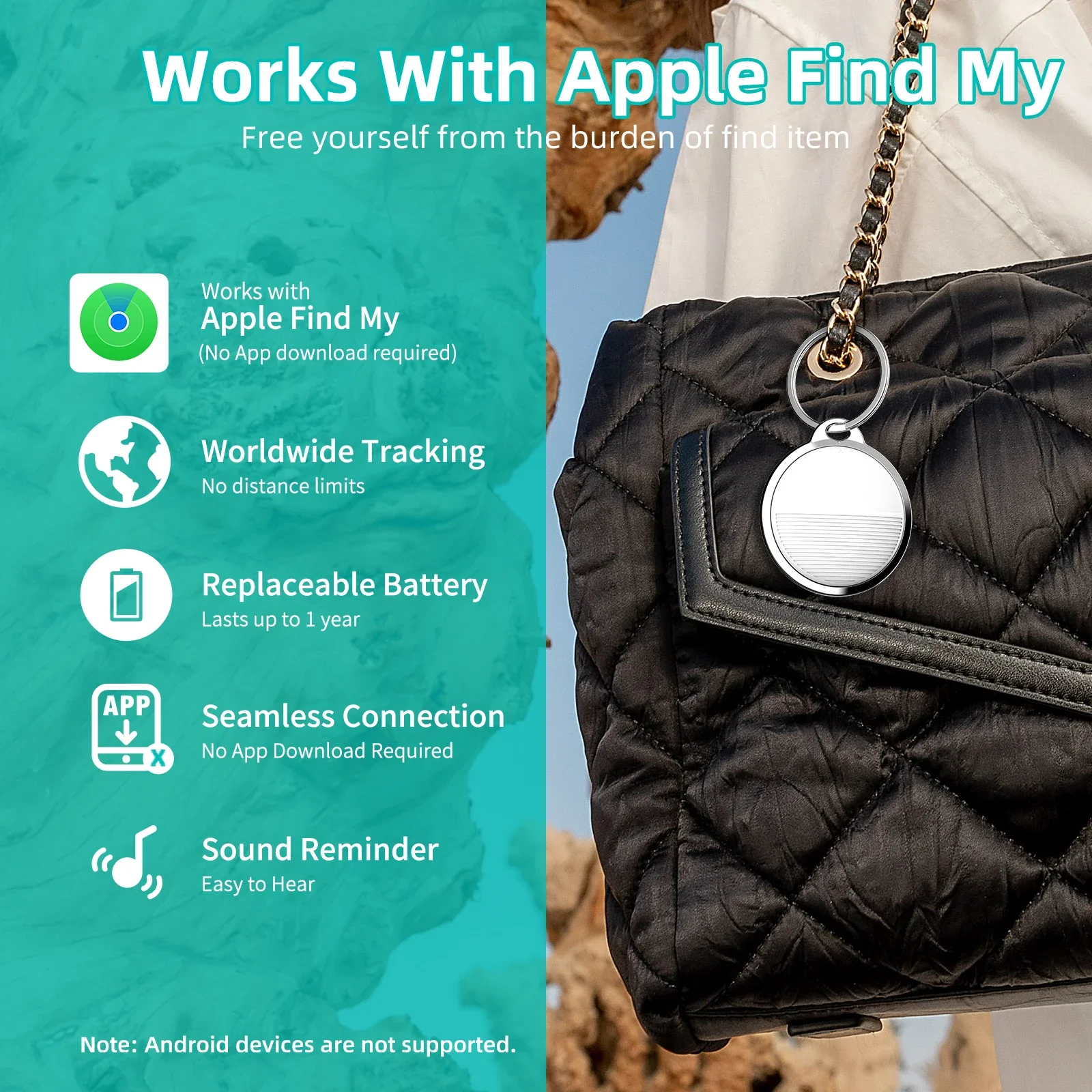 Smart Airtag Bluetooth GPS Tracker Work with Apple Find My APP ITag Air Tag Tracker Locator Pet Key Finder for IOS view 5