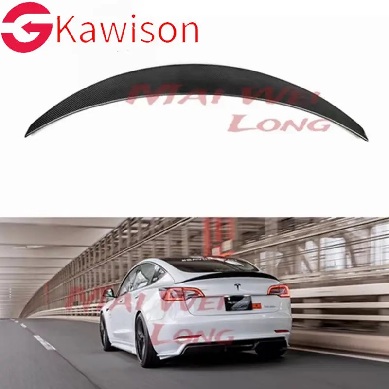 

ART Style for Tesla model 3 Car carbon fiber trunk wing spoiler model3 2017-2022 Real Carbon Fiber Trunk Spoiler Wing Accessorie