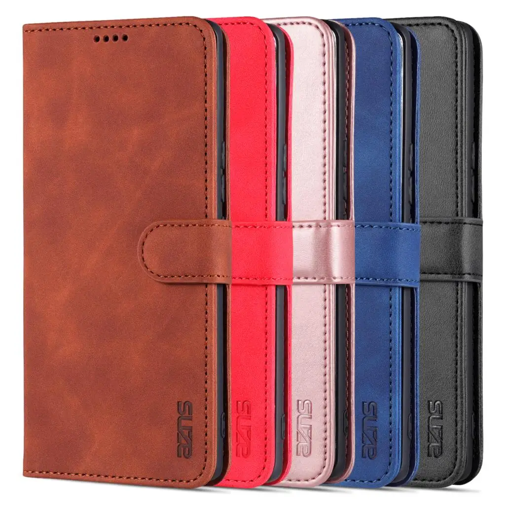 Premium PU Leather Flip Cover Fitted Case - High Quality Protective Phone Holster by AZNS