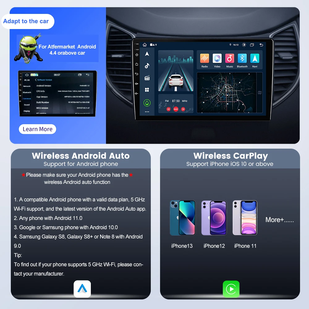  Wired CarPlay dongle for car Screen with Android System 4.4.2  or Above Only Android car Radio, APK Needs to be Installed Before use,  Support Android Auto/Mirroring/Google/SIRI/Upgrade Black… : Electronics