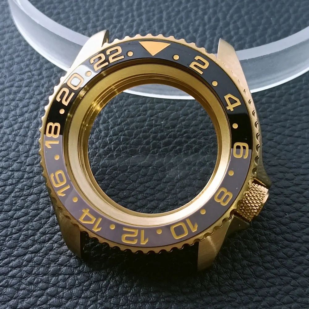 42mm Gold/Rose Gold Steel Watch Case with Sapphire Glass and 22mm Strap