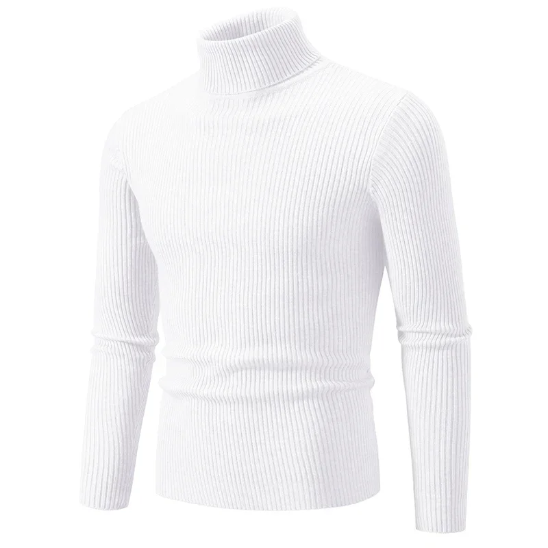 Men Turtleneck Sweater Pullover Knitted Warm Casual turtleneck sweater basic sweater jacquard sweater