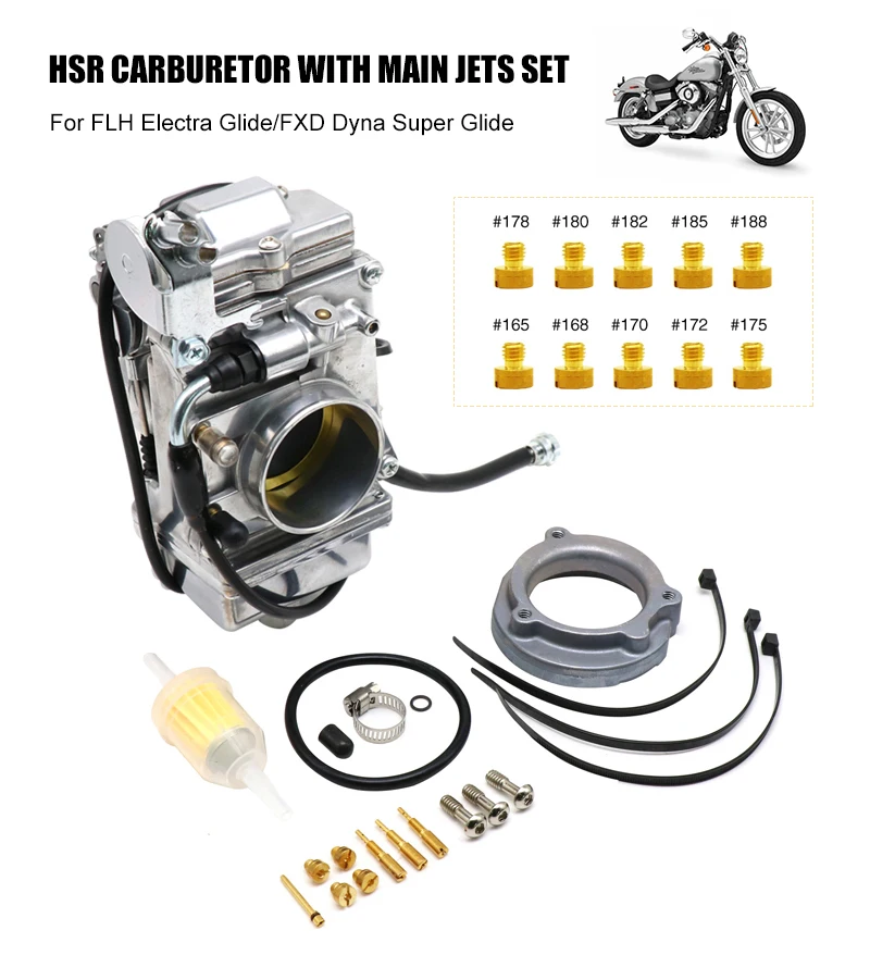 Motorcycle Carburetor Replace For Mikuni Model Carburador HSR 42 45 48mm with #165-188 jets Polished Carb For Harley 12 - Racext Motorcycle Carburetor Replace For Mikuni Model Carburador HSR 42 45 48mm with #165-188 jets Polished Carb For Harley - - Racext 11