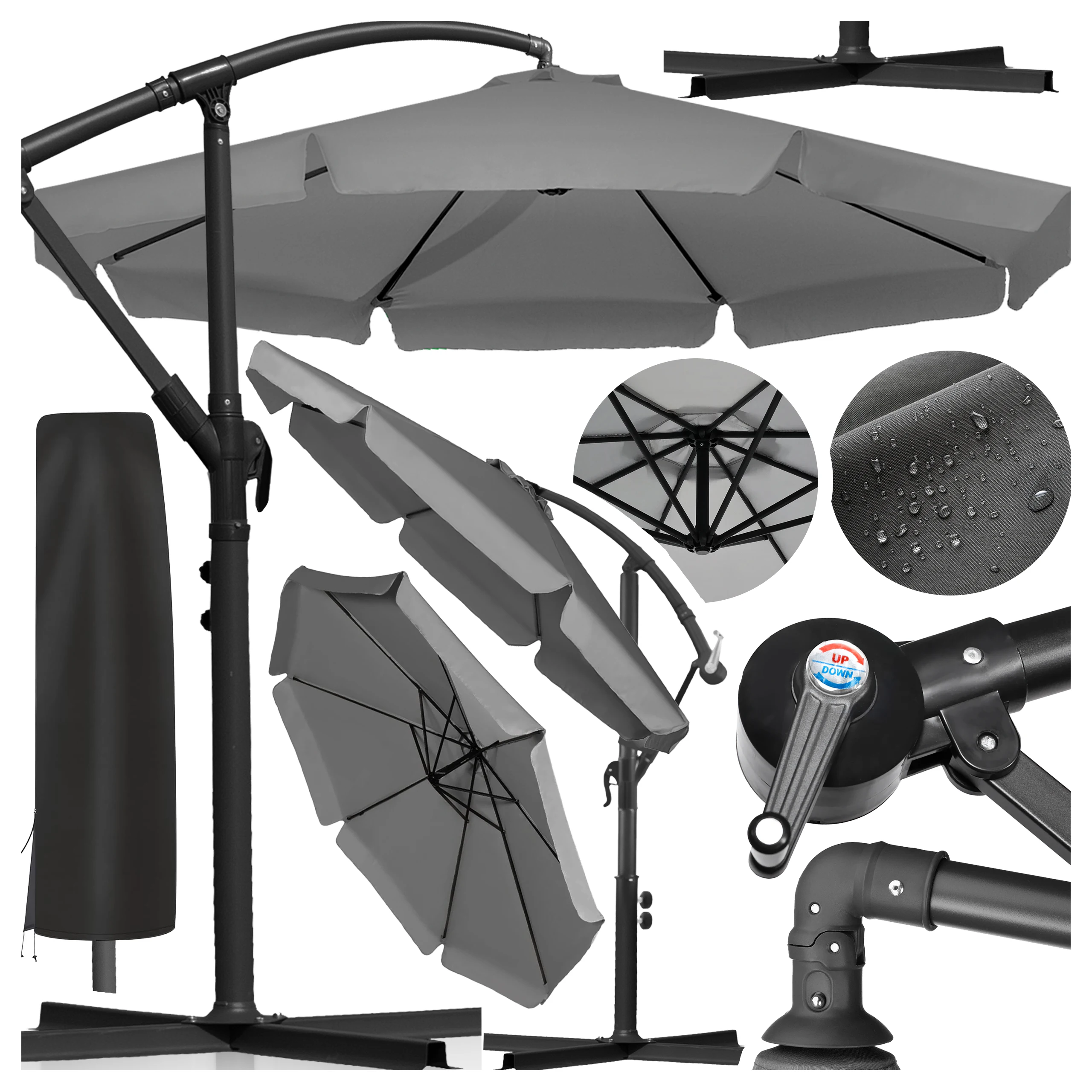 Parasol Ogrodowy Składany Duży z Wysięgnikiem Falbaną 350 cm z Polski za $60.87 / ~226zł